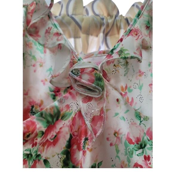 Vtg Enchanting Womans Size 1X Floral Slip Babydoll Nightgown Lingerie sexy satin - Picture 3 of 8